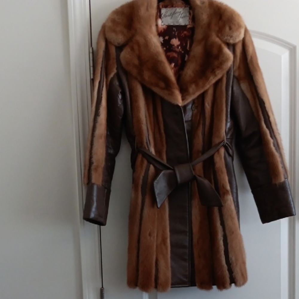 Chic Brown Fur and Leather Women's Teddy Jacket